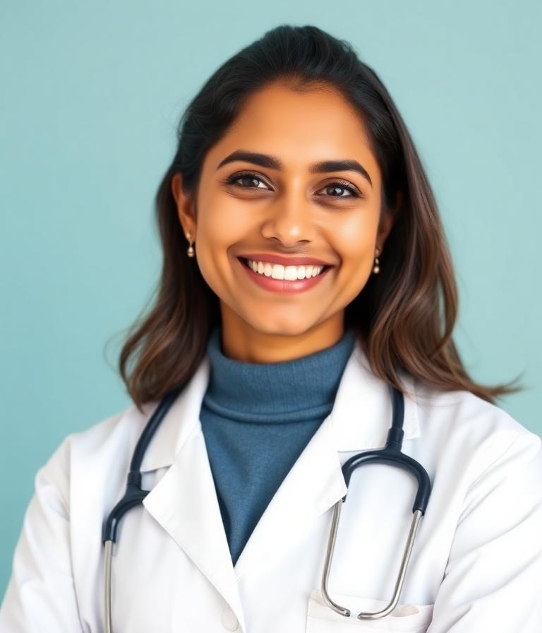 Portrait of [PLACEHOLDER — Doctor Name], [PLACEHOLDER — Specialty] at Madani Dental